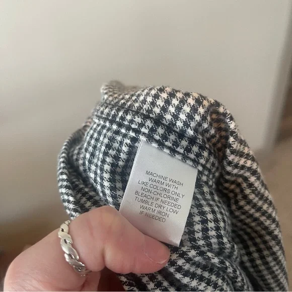 Casuals heavy cotton flannel Houndstooth button down shirt medium - Picture 3 of 11